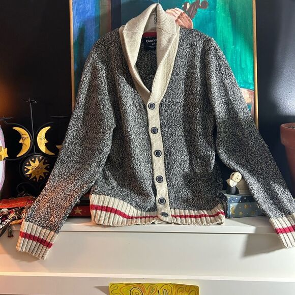 Bluenotes Cabin Sock Style Cardigan Unisex Size Large Cardigan Gray Pockets - Picture 5 of 15